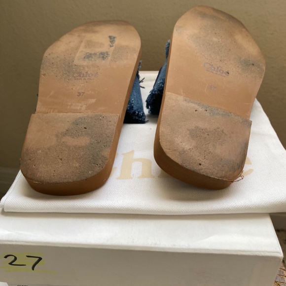Chloe Woody Denim Slides - Picture 9 of 10